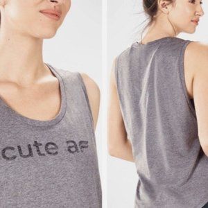 TWO (2) Fabletics Soft Cotton Tanks - Cute AF and Never Settle